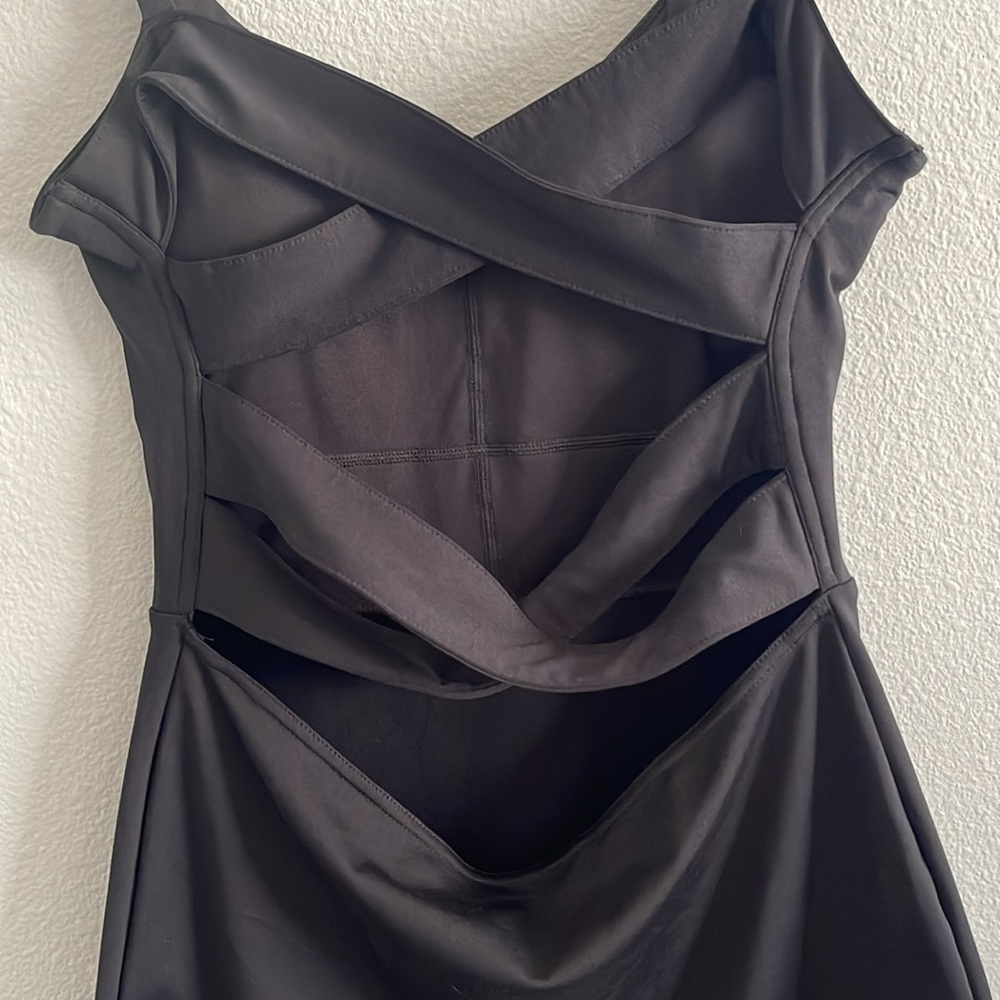 FABLETICS Women's Medium Malindi Black Athleisure Strappy Back Dress - Picture 4 of 9
